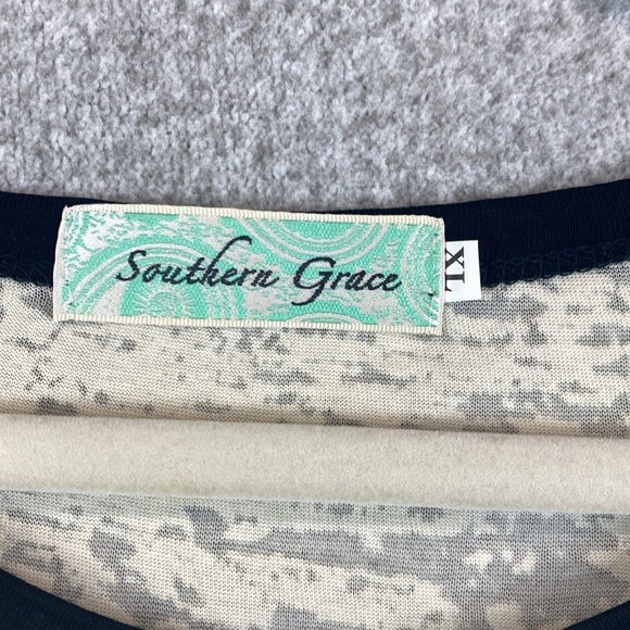 Southern Grace burnout tee raglan sleeve tailgate party XL football country - Picture 3 of 9